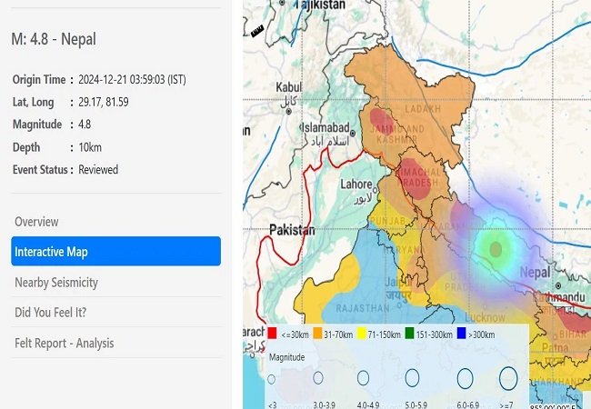 Wनेपाल में 4.8 तीव्रता आया भूकंप, उत्तराखंड के पिथौरागढ़ और चम्पावत जिले में कांपी धरती