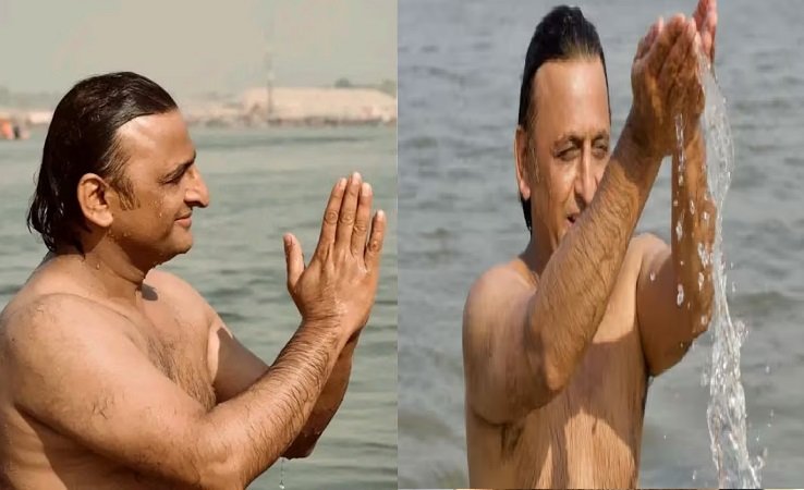 अखिलेश यादव की गणतंत्र दिवस पर महा कुंभ में  डुबकी हिन्दू राजनीति में मजबूत पकड़ का संदेश या आस्था