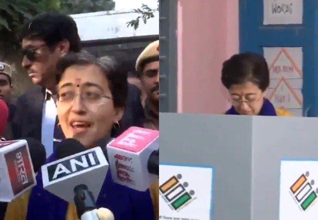 Wसीएम आतिशी ने कालकाजी में डाला वोट, बोलीं- यह चुनाव सिर्फ़ चुनाव नहीं है, यह धर्मयुद्ध है