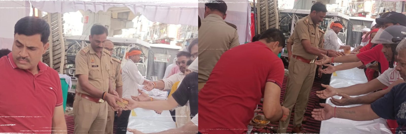 Wतीसरे बड़े मंगल पर नाका थाने में भव्य भंडारा, इंस्पेक्टर ने वितरण किया प्रसाद