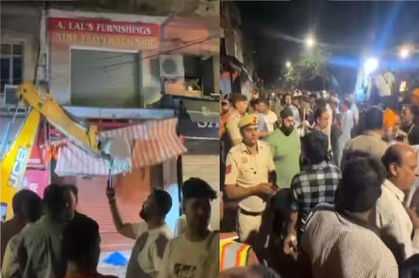 Wआधी रात सरोजिनी नगर मार्केट में चला NDMC का बुलडोजर