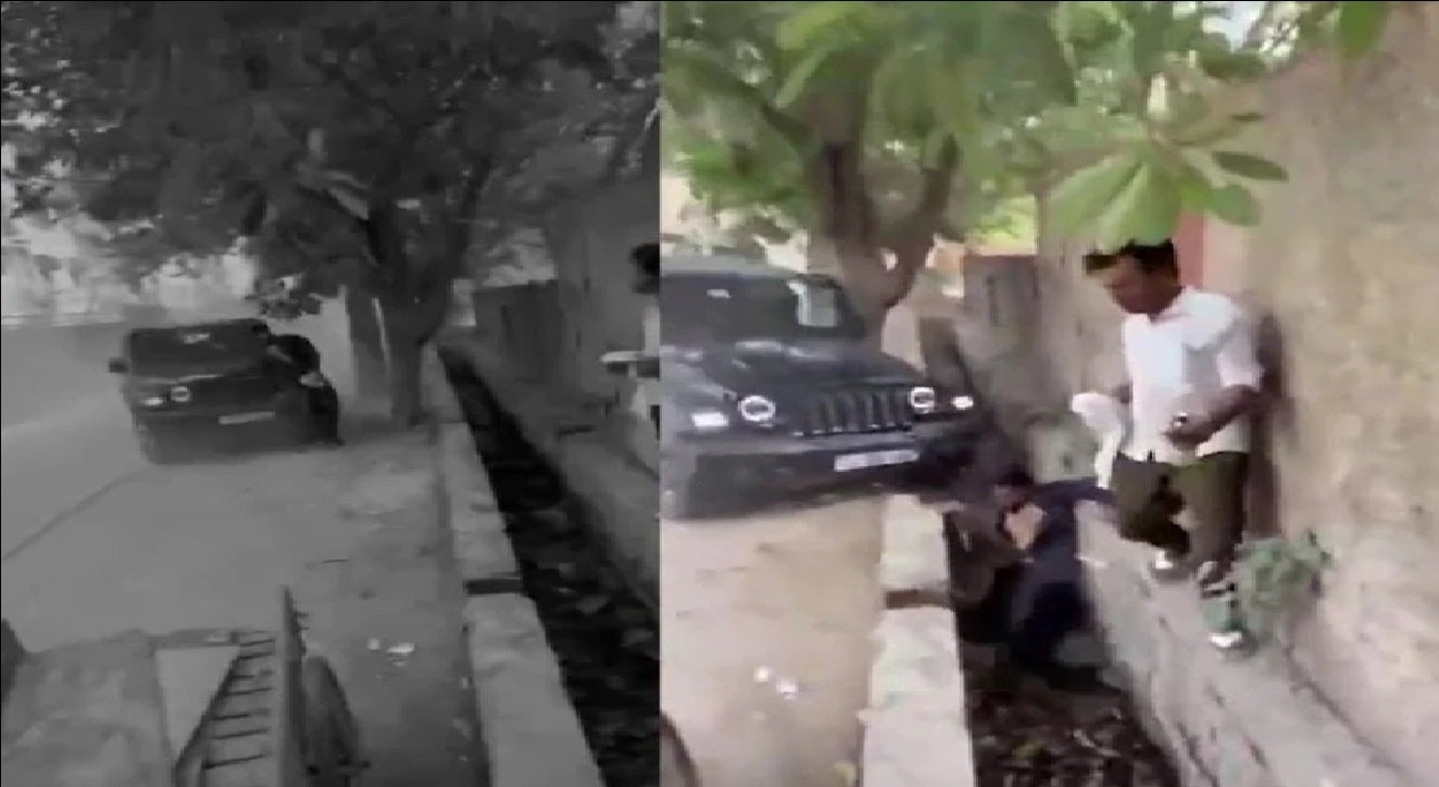 Wनोएडा में सरेआम गुंडागर्दी, थार सवारों ने युवक को मारी टक्कर, नाले में गीरा
