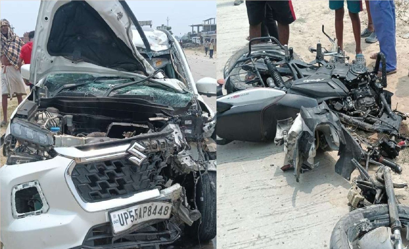 Wएक बाइक पर सवार चार दोस्तों की तेज रफ्तार कार ने ली जान