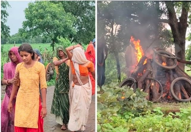 राजस्थान में मानवता शर्मसार, टायरों से कराया स्कूल हादसे में मृत छात्रा का अंतिम संस्कार