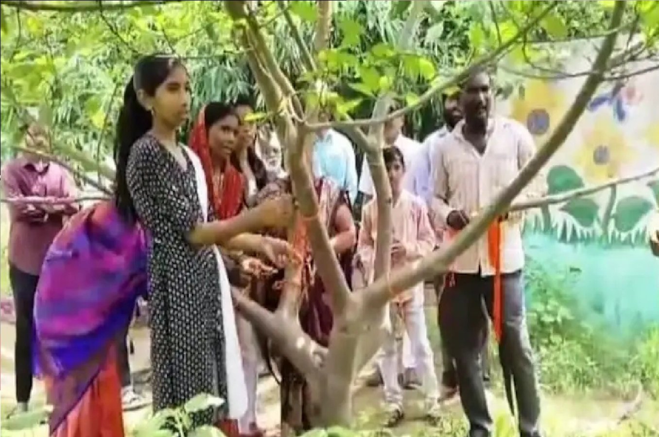 Wवृक्षों को बांधी राखी, चलाई चैरिटी ड्राइव