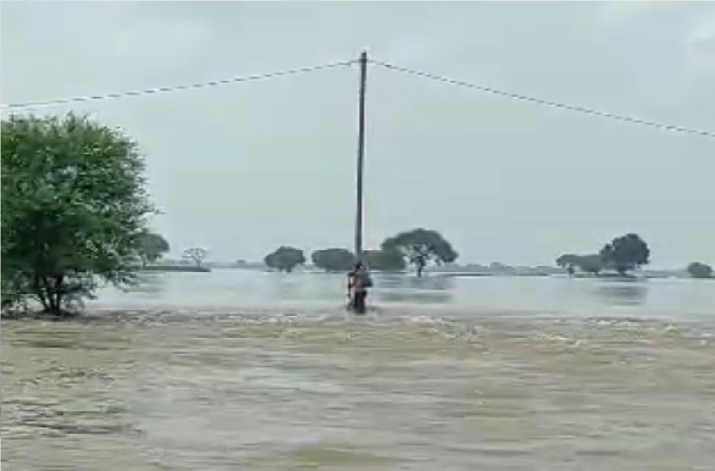 Wबाढ़ के पानी से 28 गांव की बिजली काटी, बिजली के पोल पानी में डूबे जेई के निर्देश पर काटी गई बिजली।