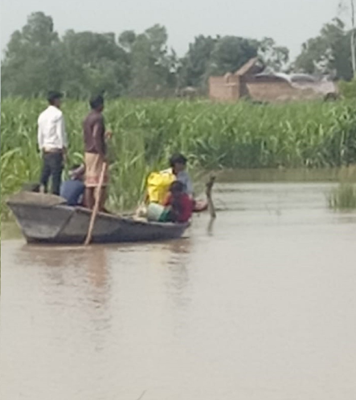 Wबाढ़ से जनजीवन अस्त व्यस्त, ट्रैक्टर, तांगा और नाव से हो रहा ग्रामीणों का आवागमन